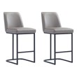 Manhattan Comfort Serena Counter Stool with Metal Base in Gray (Set of 2)