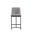 Manhattan Comfort Serena Counter Stool with Metal Base in Gray (Set of 2)
