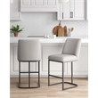 Manhattan Comfort Serena Counter Stool with Metal Base in Light Gray (Set of 2)