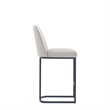 Manhattan Comfort Serena Counter Stool with Metal Base in Light Gray (Set of 2)