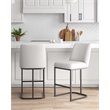 Serena Upholstered Counter Stool with Steel Base in White (Set of 2)