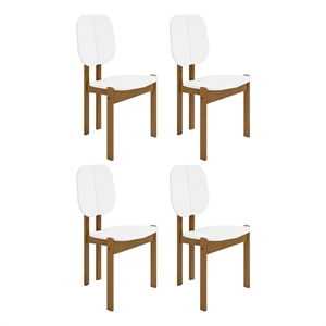 Manhattan Comfort Gales Dining Chair from Engineered Wood in White - Set of 4