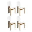 Manhattan Comfort Gales Dining Chair from Engineered Wood in White - Set of 4
