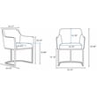 Serena Upholstered Dining Armchair with Steel Base in Cream - Set of 2