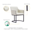 Serena Upholstered Dining Armchair with Steel Base in Cream - Set of 2