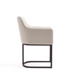Serena Upholstered Dining Armchair with Steel Base in Cream - Set of 2