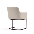 Serena Upholstered Dining Armchair with Steel Base in Cream - Set of 2