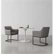 Serena Upholstered Dining Armchair with Steel Base in Gray- Set of 2