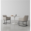 Serena Upholstered Dining Armchair with Steel Base in Light Gray- Set of 2