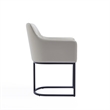 Serena Upholstered Dining Armchair with Steel Base in Light Gray- Set of 2