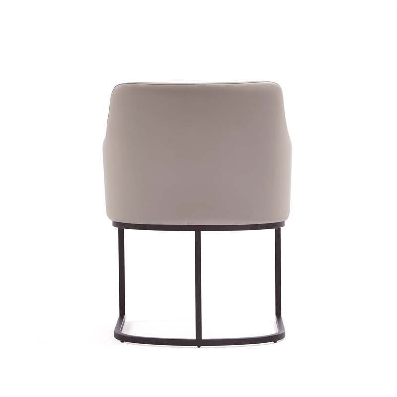 Serena Upholstered Dining Armchair with Steel Base in Light Gray- Set of 2