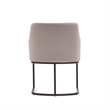 Serena Upholstered Dining Armchair with Steel Base in Light Gray- Set of 2