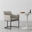Serena Upholstered Dining Armchair with Steel Base in Light Gray- Set of 2