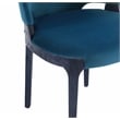 Kara Upholstered Dining Side Chair from Solid Wood in Blue- Set of 4