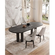 Kara Upholstered Dining Side Chair from Solid Wood in Light Gray- Set of 4
