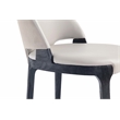 Kara Upholstered Dining Side Chair from Solid Wood in Light Gray- Set of 4
