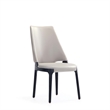 Kara Upholstered Dining Side Chair from Solid Wood in Light Gray- Set of 4