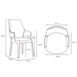 Kara Upholstered Dining Arm Chair from Solid Wood in Blue Set of 2