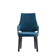 Kara Upholstered Dining Arm Chair from Solid Wood in Blue Set of 2