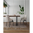 Kara Upholstered Dining Arm Chair from Solid Wood in Light Gray- Set of 2