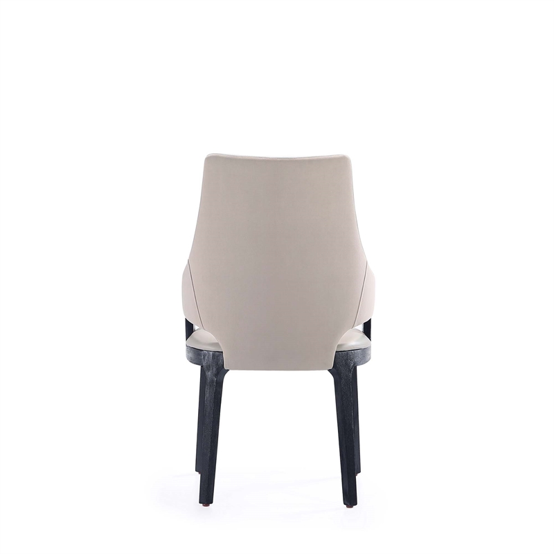 Kara Upholstered Dining Arm Chair from Solid Wood in Light Gray- Set of 2