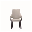 Kara Upholstered Dining Arm Chair from Solid Wood in Light Gray- Set of 2