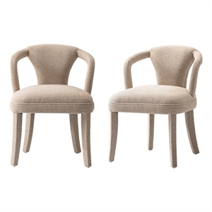 Palmer Dining Armchair with Solid Wood Frame in Gold Dust - Set of 2