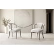 Palmer Dining Armchair with Solid Wood Frame in Ivory - Set of 2