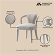 Palmer Dining Armchair with Solid Wood Frame in Silver Lining - Set of 2