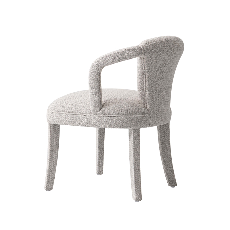Palmer Dining Armchair with Solid Wood Frame in Silver Lining - Set of 2