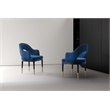 Carrington Dining Armchair with Solid Wood Frame in Midnight Blue - Set of 2