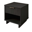 Manhattan Comfort Granville Solid Wood Nightstand 1.0 in Dark Gray
