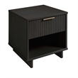 Manhattan Comfort Granville Solid Wood Nightstand 1.0 in Dark Gray