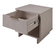 Manhattan Comfort Granville Solid Wood Nightstand 1.0 in Light Gray- Set of 2