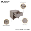 Manhattan Comfort Granville Solid Wood Nightstand 1.0 in Light Gray- Set of 2