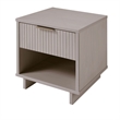Manhattan Comfort Granville Solid Wood Nightstand 1.0 in Light Gray- Set of 2