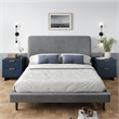 Manhattan Comfort Granville Solid Wood Nightstand 2.0 in Midnight Blue- Set of 2