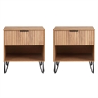 DUMBO 1.0 Nightstand from Engineered Wood in Golden Brown - Set of 2
