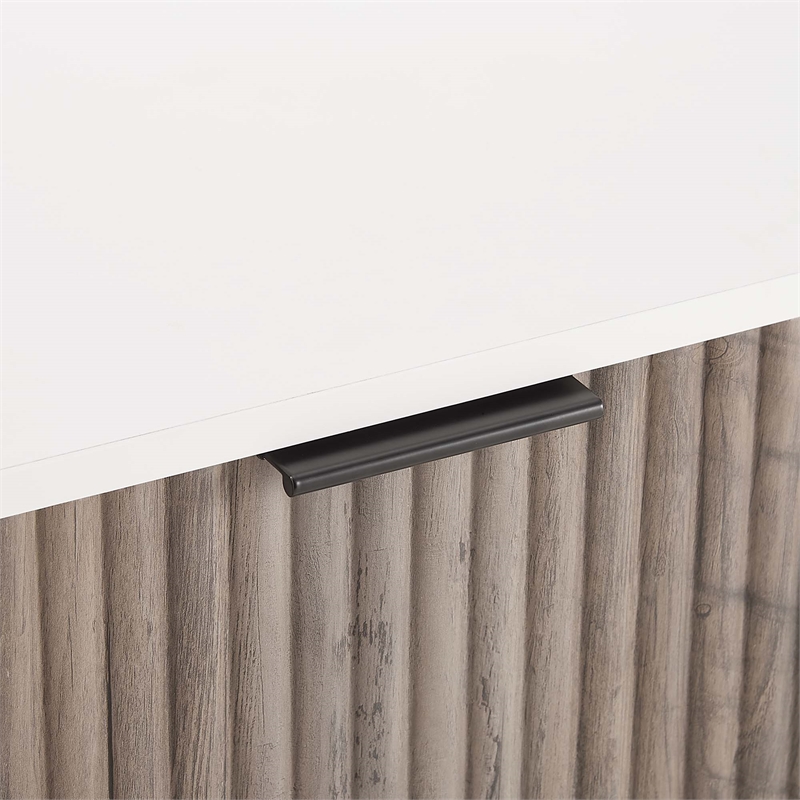 DUMBO 1.0 Nightstand from Engineered Wood in Off White and Rustic Grey- Set of 2