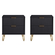 DUMBO 2.0 Nightstand from Engineered Wood in Black - Set of 2
