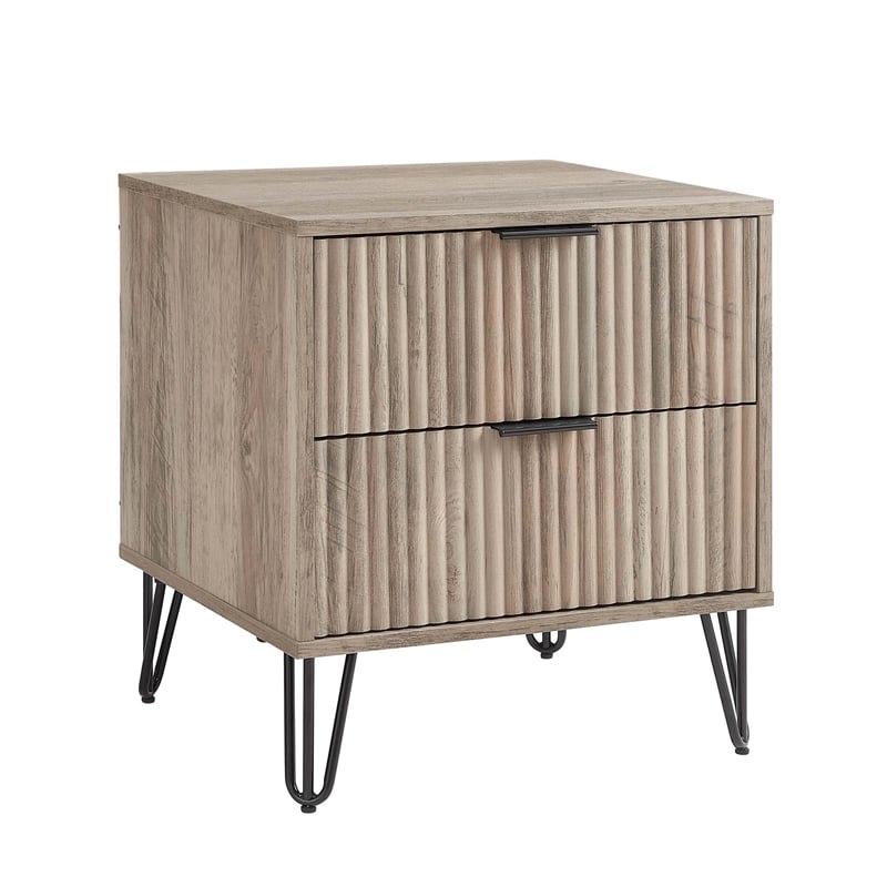 DUMBO 2.0 Nightstand from Engineered Wood in Rustic Gray - Set of 2