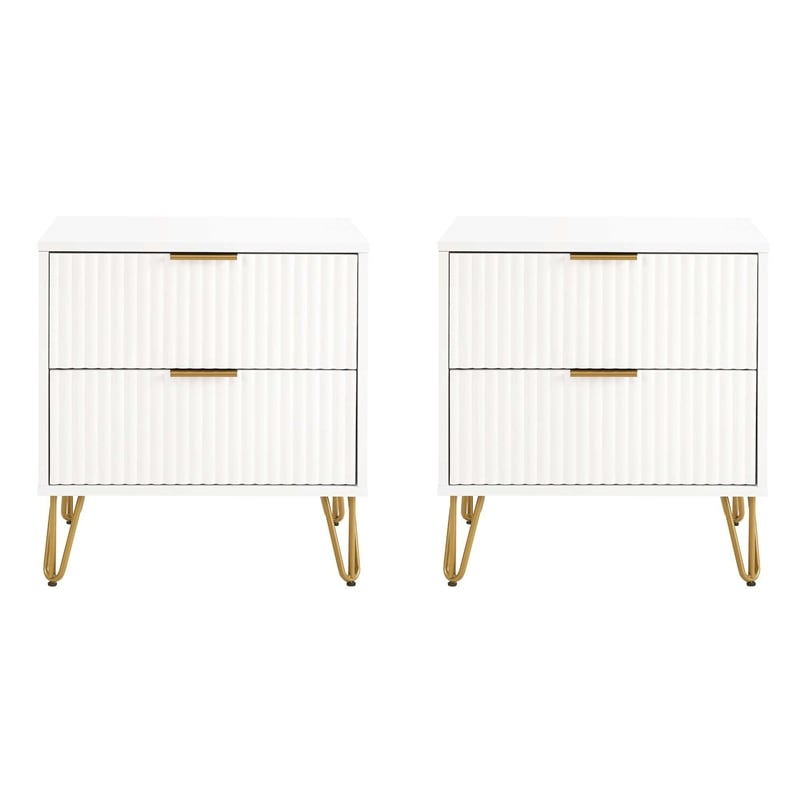 DUMBO 2.0 Nightstand from Engineered Wood in White - Set of 2
