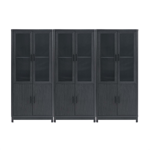 Jodie Bookcase made from Engineered Wood in Charcoal Gray - Set of 3