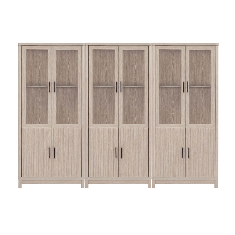 Jodie Bookcase made from Engineered Wood in Light Oak - Set of 3