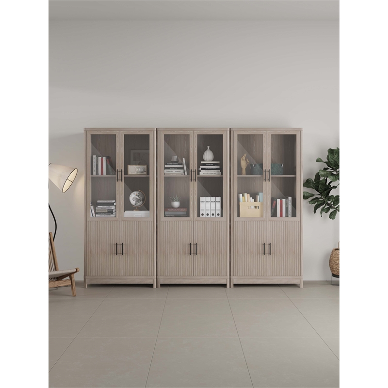 Jodie Bookcase made from Engineered Wood in Light Oak - Set of 3