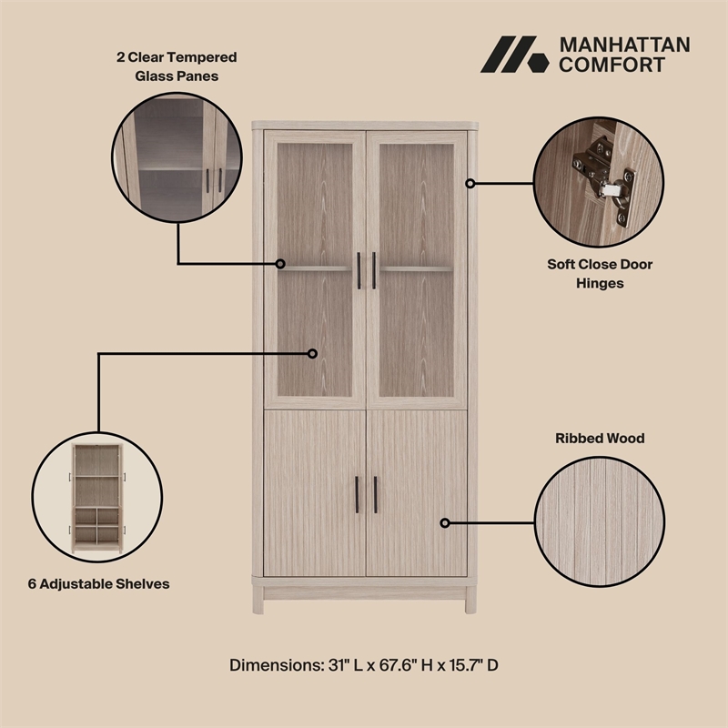 Jodie Bookcase made from Engineered Wood in Light Oak - Set of 3