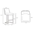 Manhattan Comfort Serena Counter Stool with Steel Base in Gray (Set of 3)