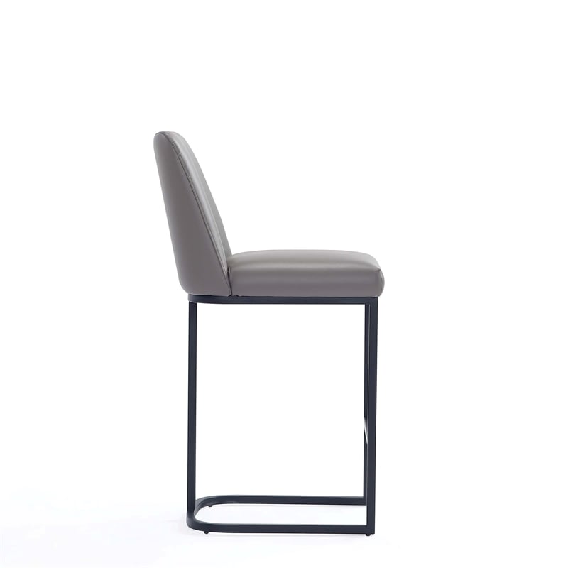 Manhattan Comfort Serena Counter Stool with Steel Base in Gray (Set of 3)