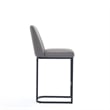 Manhattan Comfort Serena Counter Stool with Steel Base in Gray (Set of 3)
