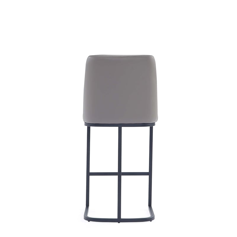 Manhattan Comfort Serena Counter Stool with Steel Base in Gray (Set of 3)